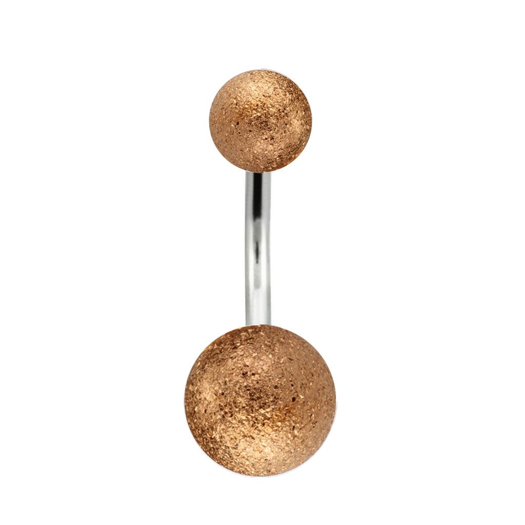 Köldök piercing, homokfúvott golyóval
