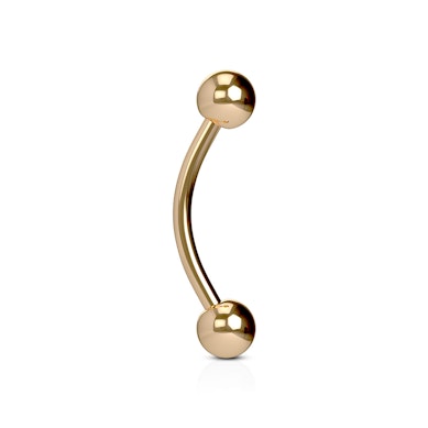 Hajlított szárú piercing, vörös arany bevonattal