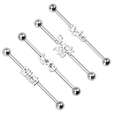 Industrial piercing felirattal