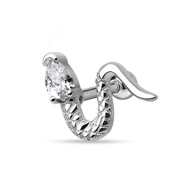 Fülbevaló orvosi acélból kígyóval