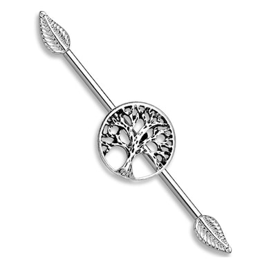 Industrial piercing élet fája díszítéssel