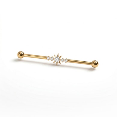 Titán industrial barbell központi csillaggal és kövekkel