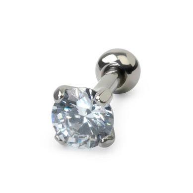 Titán fülpiercing kerek kővel