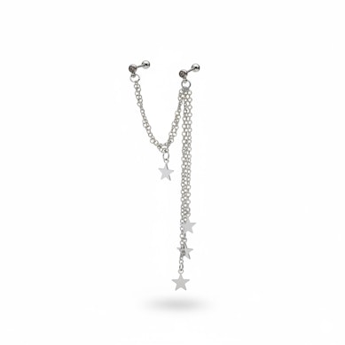 Tragus- és helix ékszer, csillagokkal