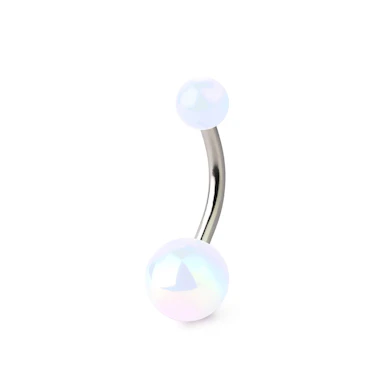 Köldök piercing fémes hatású golyókkal
