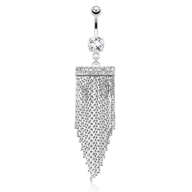 Köldök piercing láncokkal