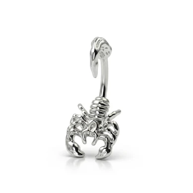 Köldök piercing skorpió dísszel