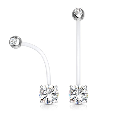 Köldök piercing kismamáknak több színben elérhető kővel