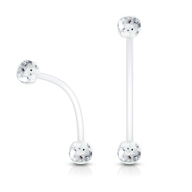 Köldök piercing kismamáknak csillogó golyókkal