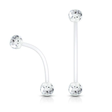 Köldök piercing kismamáknak csillogó golyókkal