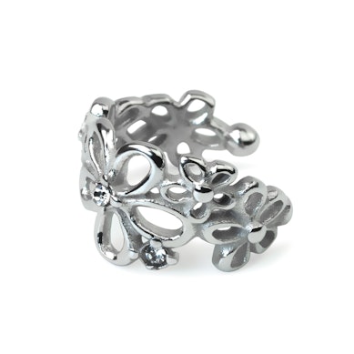 Virágos fülgyűrű orvosi acélból