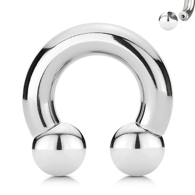 Patkó piercing, nagyméretű, belső menetes