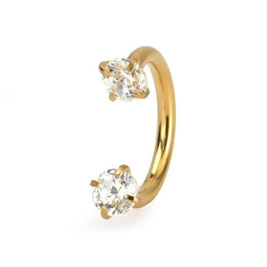 Patkópiercing belső menettel, kerek kövekkel