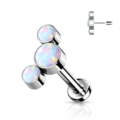 Push-in titán labret különböző opál kövekkel