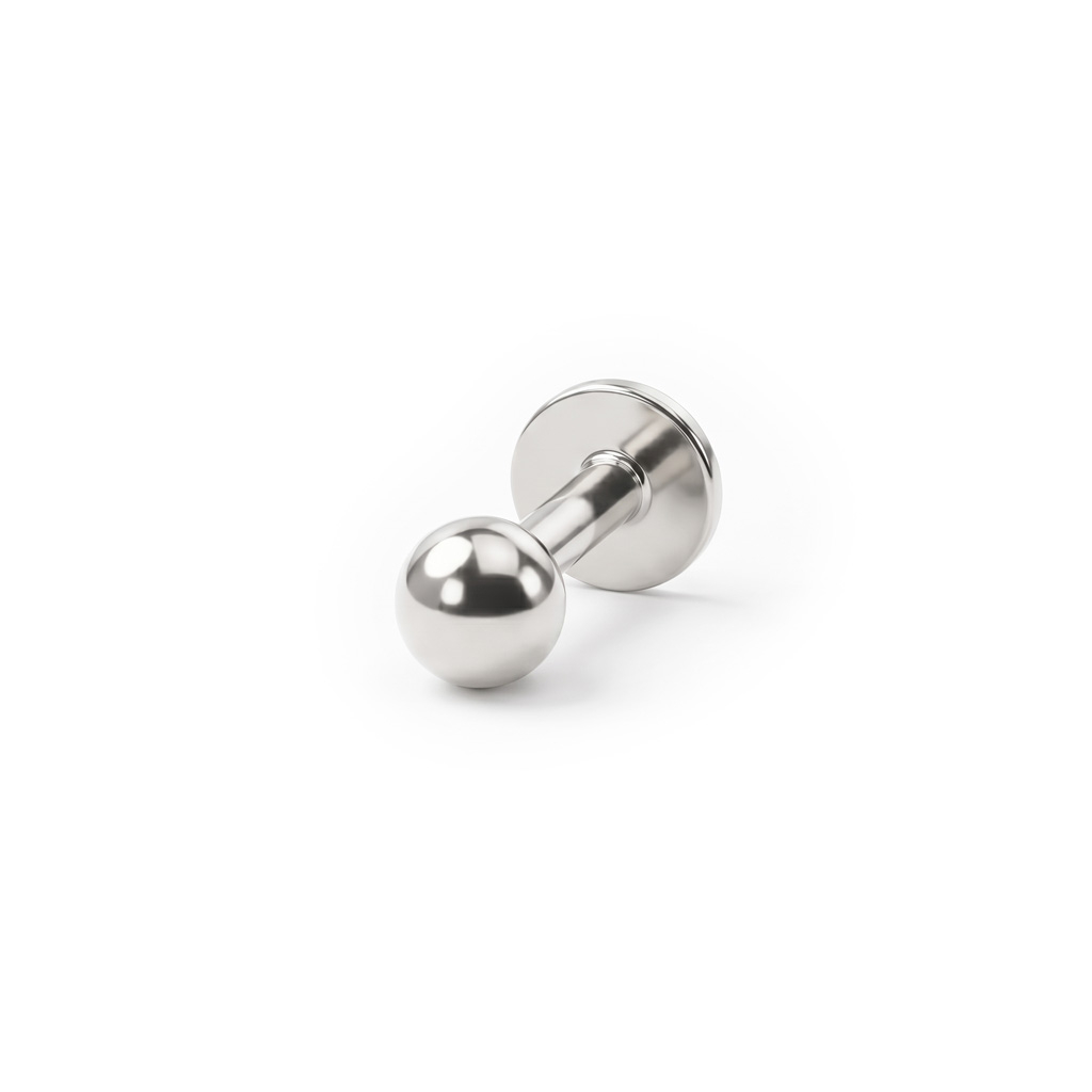 Push-in labret titánból