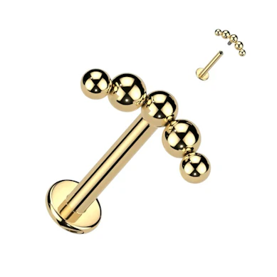 Titán labret dekoratív gyöngysorral