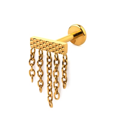 Négyzetes labret láncokkal