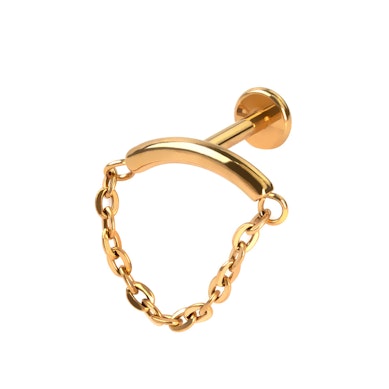 Titán labret hajlított rúddal és lánccal