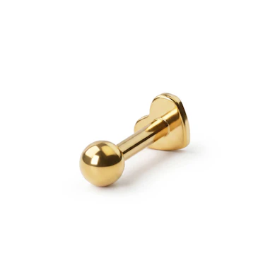 Két oldalú titán labret, szív alakú lapos hátoldallal