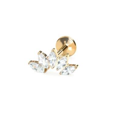 Ívelt titán labret 5 kővel