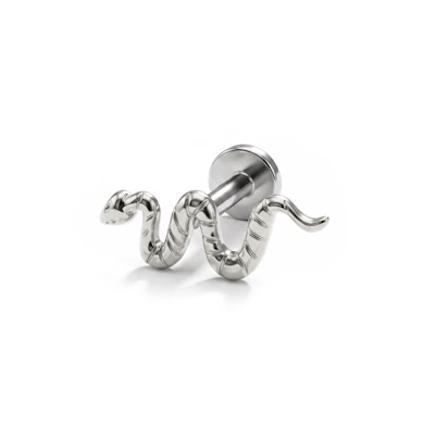 Push-in titán labret kígyóval