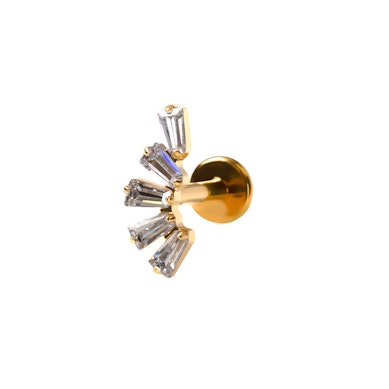 Titán labret baguette csiszolású kövekkel