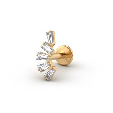 Titán labret baguette csiszolású kövekkel