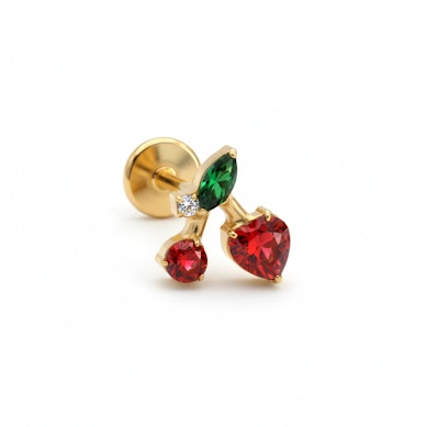 Cseresznyés labret színes kövekkel