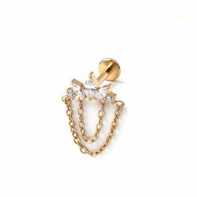 Titán labret kövekkel és láncokkal