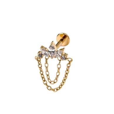 Titán labret kövekkel és láncokkal