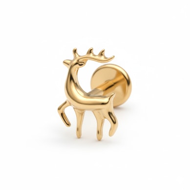 Rénszarvas alakú titán labret