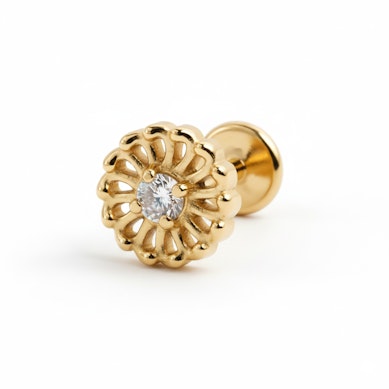 Kifinomult virágos labret titánból