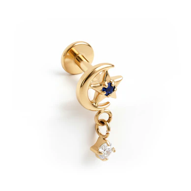 Titán labret holddal, csillaggal és charmmal