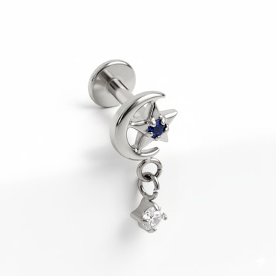 Titán labret holddal, csillaggal és charmmal