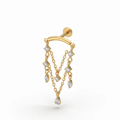 Titán labret csillárdísszel