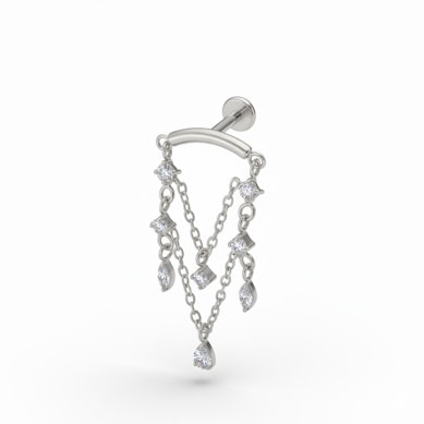 Titán labret csillárdísszel