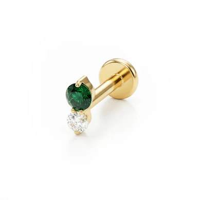 Elegáns titán labret két kővel