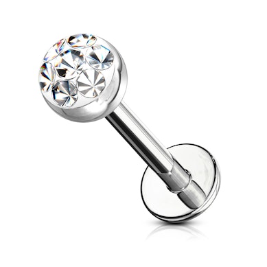 Labret kristály gyöngy dísszel