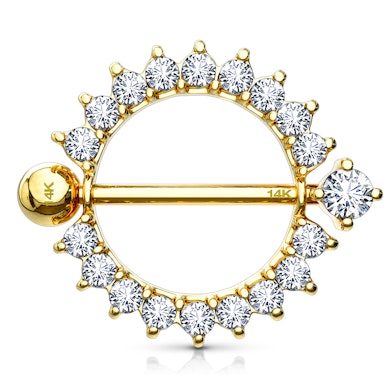 Mell piercing 14 karátos aranyból