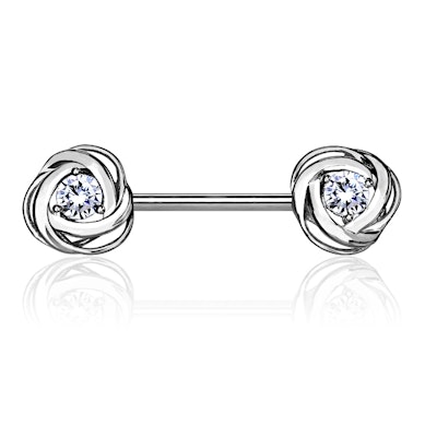Mell piercing köves rózsákkal