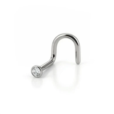 Orr piercing orvosi acélból, színes csillogó kövekkel díszítve