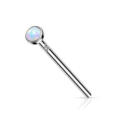 Fishtail orrpiercing 14 karátos arannyal és opálkővel