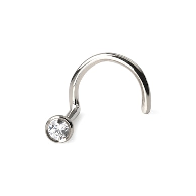 Orr piercing 14 karátos aranyból, foglalatos kővel