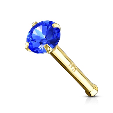Orrpiercing, 14 karátos aranyból, kő dísszel