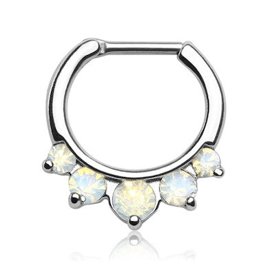 Septum piercing nagy opál kövekkel