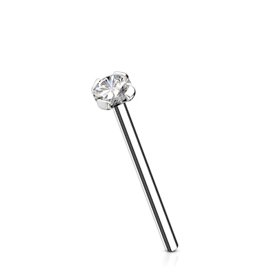 Fish tail orr piercing, 14 karátos aranyból, kővel