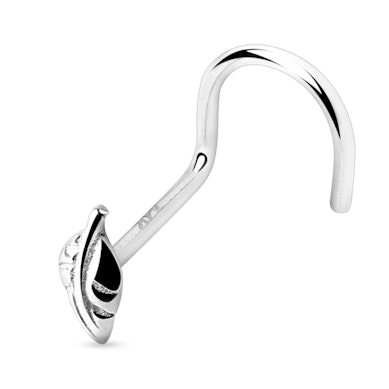 Orr piercing 14 karátos aranybó, levéllel