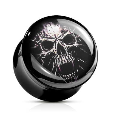 Plug akrilból, vámpír koponyával díszítve