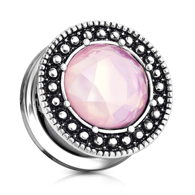 Plug antik szegéllyel és rózsaszín csiszolt kővel