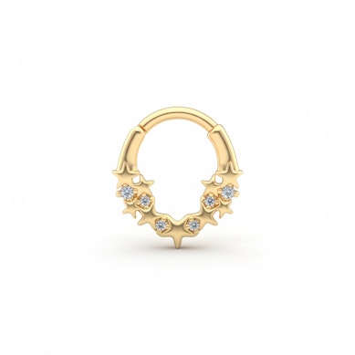 Előre néző karika csillagokkal és kövekkel